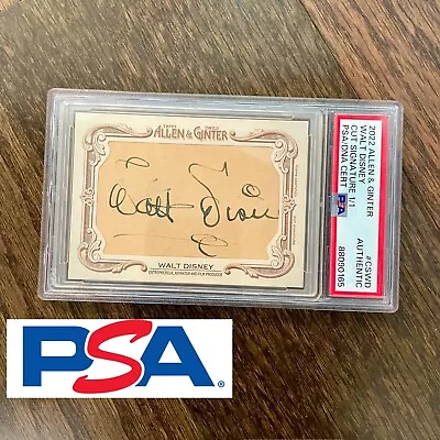 Walt Disney Signed *2022 Topps Allen & Ginter* Cut Signature  1/1 Auto PSA COA • $8500