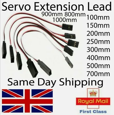 250mm Servo Extension Lead Wire Cable For RC Futaba JR Male To Female X1 • £1.59