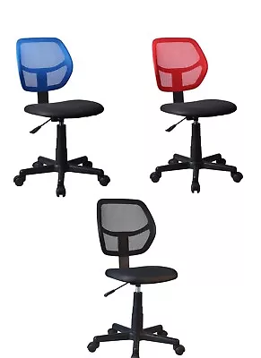 Desk Office Computer Gaming Mesh Armless PC Chair Swivel Height Adjustable • £27.95