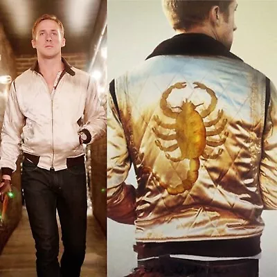 Drive Scorpion Jacket Ryan Gosling M Movie Satin Bomber Cream Designer Mens • $49.99