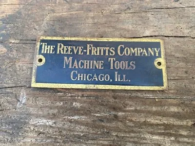 Vintage The Reeve-Fritts Company Machine Tools Brass Tag Chicago IL Dealer • $29.99