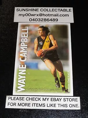 Pro Squad Optus Vision Afl Collector Card No.10 Wayne Campbell Richmond • $2