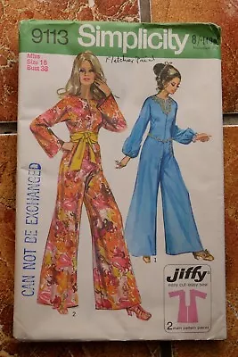 £0.99 • Buy 1960s Simplicity Dress Pattern #9113 - No Reserve