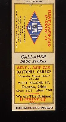 1930s Daytonia Garage U-Drive-It Co. Rent A New Car 24-32 West 2nd St. Dayton OH • $9.03
