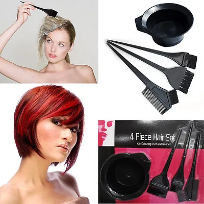 Hair Tint Brush Color Dye Kit Set Comb Mixing Bowl Colour Brushes Applicator Tip • £3.84
