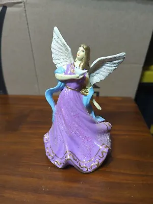 Vintage K's Collection Porcelain Angel In Purple Gown Holding A Dove Figurine Ex • $19.98