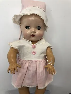 12” Vintage American Character Tiny Tears Baby Doll Rubber Body Extra Outfit #o • $59.95