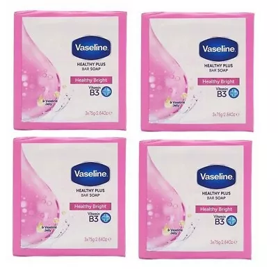 4x Vaseline Healthy Bright Bar Of Soap With Vitamin B3 3X75g (12 Bars Total) • £12.99