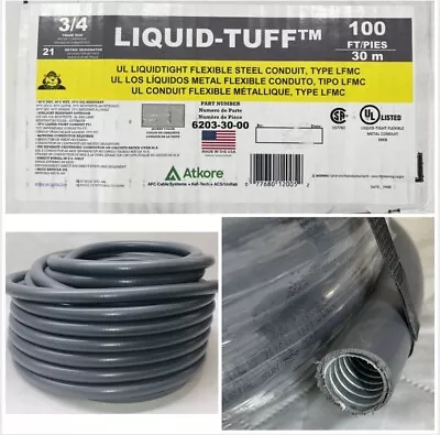 AFC Cable Systems 3/4x 100 Ft Liquidtight Flexible Steel Conduit Wire Protection • $258.75