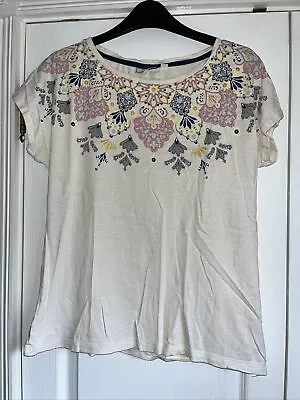 Fat Face Ladies Short Sleeve Top UK 10 • £7.99