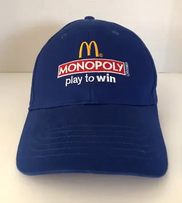 McDonald’s Monopoly Play To Win Hat Embroidered 2012 Blue Adjustable • $14.99