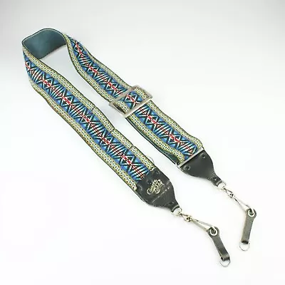 Camera Caddy Ambico - Vintage 70's Multicolored Woven 2  Camera Strap • $14.99