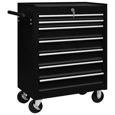 Tool Box Chest Cabinet Trolley Toolbox Mechanic Garage Storage 7 Drawers Black • $351.58