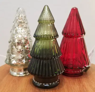 New 2023 Target Bullseye 4.5  Clear Green Red Glass Christmas Tree Set • $22.95