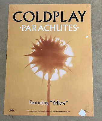 VeryUsed Coldplay Record Store Display Promo Poster Parachutes  “Yellow” 18 X 24 • $67.92