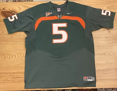 Miami Hurricanes Team Nike Stitched Football Jersey Size 52 XXL NCAA Number 5 • $52.46