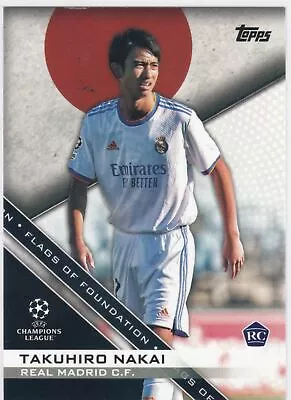 2021-22 Topps UEFA Flags Of Foundation #2 Takuhiro Nakai - Real Madrid - Rookie • $4.99