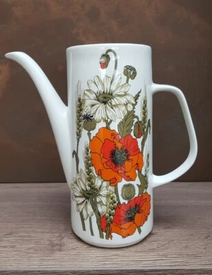 £4 • Buy J & G Meakin Studio Poppy Design Tall Retro Coffee Pot No Lid