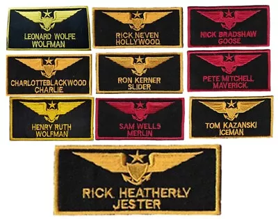 £2.99 • Buy Top Gun Name Tag Patches Embroidered Badges Sew On/Iron On Approx Size 10cm