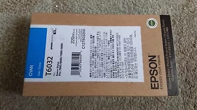 2022 Genuine Epson T6032 Cyan Ink Stylus Pro 7800 9800 7880 9880 220ml NEW • $52