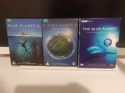 BBC Nature DVD Set Bundle David Attenborough Blue Planet 1 & 2 And Planet Earth  • £7.99