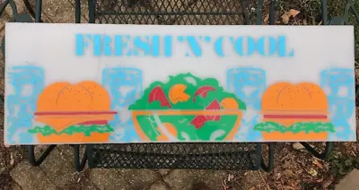 Vintage Plastic Store Gas Station Diner Sign Fresh ‘N’ Cool Sandwiches Drinks • $19.99