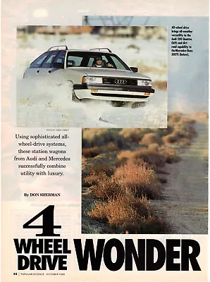 Audi 200 Quattro Vs Mercedes 300TE 4Matic Wagons 1990 Vintage Print Article Ad  • $7.99