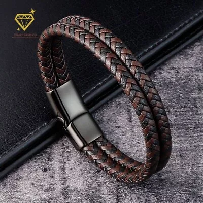 Simple Men's Leather Bracelet • Braided Bracelet For Men • Handmade Men Bracelet • $12.99