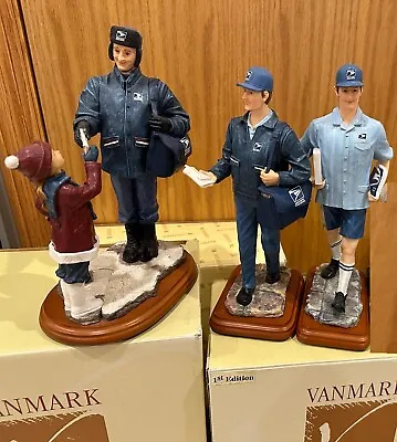 Vanmark Postmark Originals USPS Postman Figurine Postal Set Of 3 2000 EUC • $89.99