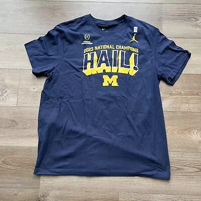 Mens XL Nike Jordan Michigan Wolverines Football National Champs 2023 T-Shirt • $17.99