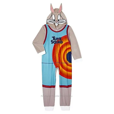 Space Jam Costume Pajamas Boy Size 4-12 Bugs Bunny Union Suit One Piece Girl NWT • $24.65