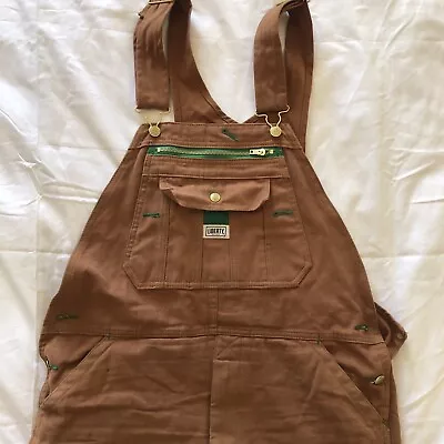 Liberty Overalls Mens 36x32 Brown Denim Jeans Bibs • $19.99