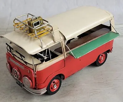 Classic Bus Model With Roof Rack Handmade Antique Vintage Metal Craft Collector • $68.31