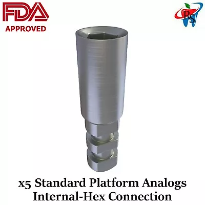 5x Dental Lab Fixture Standard Platform Analogs Int Hex Prosthetic • $41.90