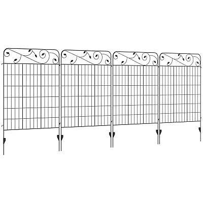 Outsunny Decorative Garden Fencing 4PCs 43in X 11.5ft Metal Border Edging • £74.99