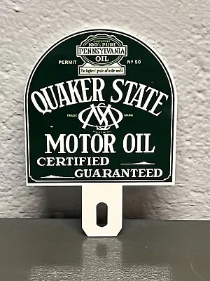 $34.99 • Buy Quaker State Metal Plate Topper Service Gas Oil Garage Motor Sign Pennsylvania