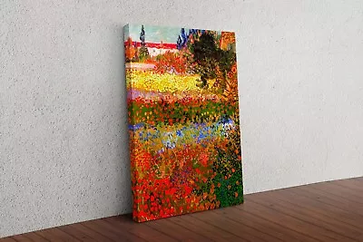 Vincent Van Gogh Red Flowering Garden Canvas Wall Art Picture Painting Print • £16.99