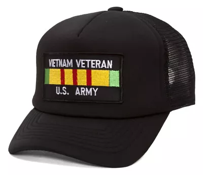 Military Patch Adjustable Trucker Hats - Vietnam Veteran - US Army • $12.95