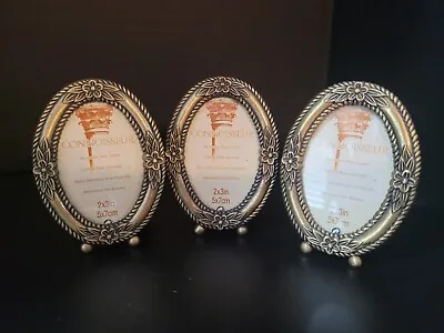 Brass Decorative Tabletop Mini Frames - Set Of 3 • $21.25