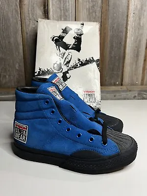 Vintage RARE Blue Vision Street Wear Skate HiTop Shoes Size 2 1/2 NOS NIB NEW 87 • $250