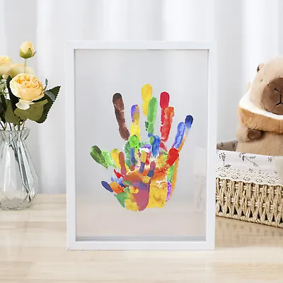 Clear Family Handprint Kit DIY Handmade Keepsake Wooden Frame With 6 SdgsM • £17.81