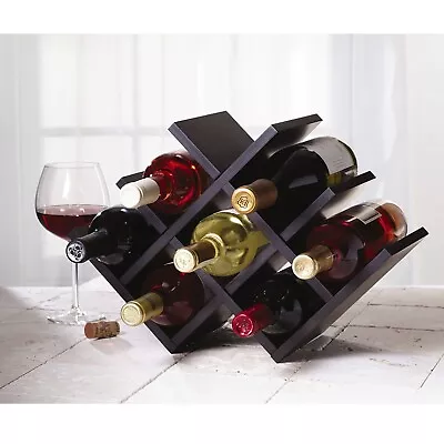 8-Bottle Mariposa Wine Rack Modern Design Dark Brown Finish • $139