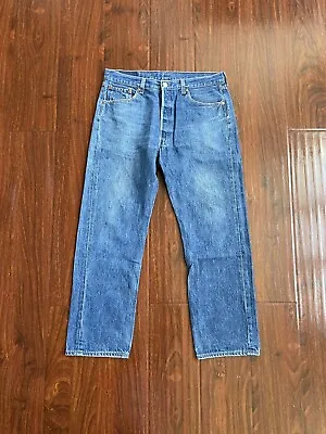 Vintage 90s Levis 501xx Denim Jeans Size 34x29 Dark Wash Made In USA • $59.99