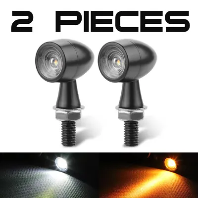 Motorcycle LED Bullet Mini Blinker Turn Signal Amber Light For Bobber Cafe Racer • $13.98