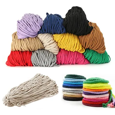 100yards 5mm Natural Cotton Twisted Cord Craft Macrame Artisan Rope Weaving Wire • $17.52