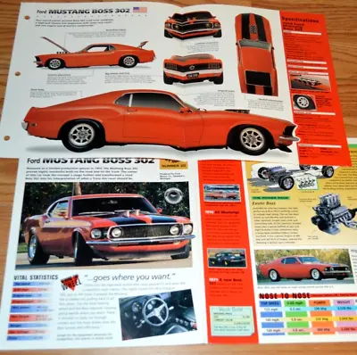 1969 Mustang Boss 302 Specs Info Original Poster Brochure 69 70 Boss302 • $14.99