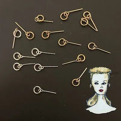 Vintage Barbie Repro Swimsuit #850 Silver Gold Hoop Earrings • $15.99