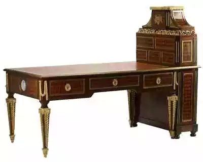 Bureau Plat Cartonnier Writing Desk Louis XVI Style  Ormolu Late 1900's! • $5034.78