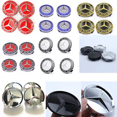 4PCS 75mm Wheel Center Caps Hub Caps Cover Logo Emblem Hubcaps For Mercedes-Benz • $11.99