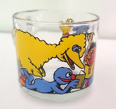 Vintage Muppets Sesame Street Glass Mug Oscar Grover Bert Ernie Big Bird • $25